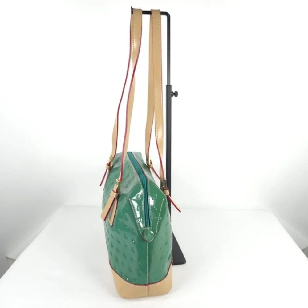 ARCADIA Made in‎ Italy 🇮🇹 Bugatti GENUINE PATENT LEATHER Double Handle Purse